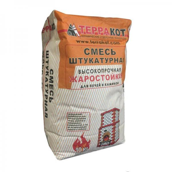 Смесь "ТЕРРАКОТ" штукатурная Вид: жаростойк Размер: 10кг