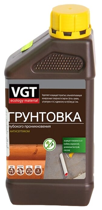 Грунтовка VGT глубокое проникновение с антисептиком 0,8 л